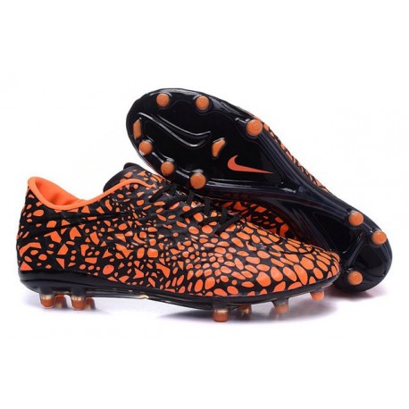 Chaussures Nouveaux 2016 Neymar Nike Hypervenom Phinish FG Noir Orange