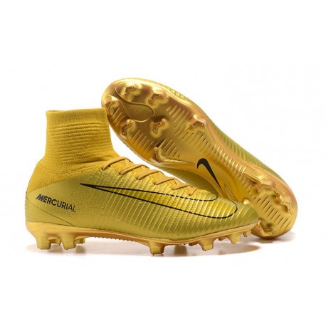 Chaussure Nouvelles Nike Mercurial Superfly 5 CR7 FG - Or