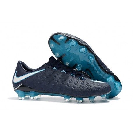 Nike Hypervenom Phantom III FG ACC Crampons de Football - Cyan Blanc