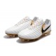 Chaussures Nouvel Nike Tiempo Legend VII FG ACC - Blanc Or