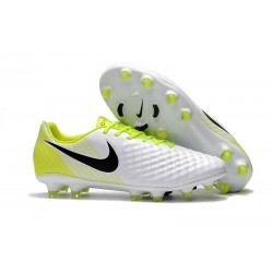 Nike Magista Opus 2 FG Crampons de Football - Blanc Jaune