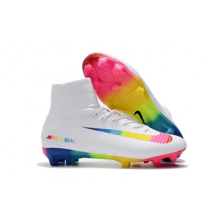 Chaussure Nouvelles Nike Mercurial Superfly 5 FG - Blanc Coloré