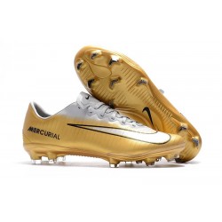 Nike Mercurial Vapor XI FG ACC Chaussures - Or Blanc