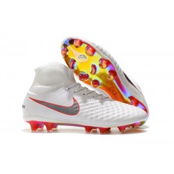 Nike Magista Obra II DF FG Crampon de Football - Blanc Rouge