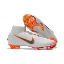 Nike Mercurial Superfly VI 360 Elite FG Chaussures - White Orange Grey