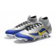 Ronaldo Nike Mercurial Superfly VI 360 Elite FG Chaussures - Argent Bleu Jaune