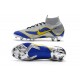 Ronaldo Nike Mercurial Superfly VI 360 Elite FG Chaussures - Argent Bleu Jaune