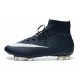 Crampons de Foot Ronaldo Nike Mercurial Superfly FG ACC Bleu Profond Blanc