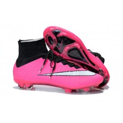 Crampons de Foot Ronaldo Nike Mercurial Superfly FG ACC Rose Noir Blanc