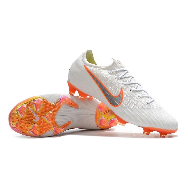 Coupe du Monde 2018 Crampons Nike Mercurial Vapor XII FG Blanc Orange