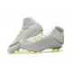 Crampons de Foot 2018 Nike HyperVenom Phantom III DF FG - Blanc Gris