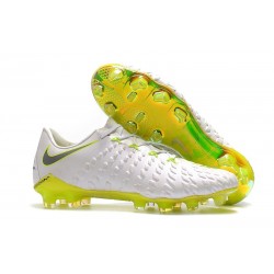 Nike Hypervenom Phantom III FG ACC Crampons de Football - Blanc Gris Vert