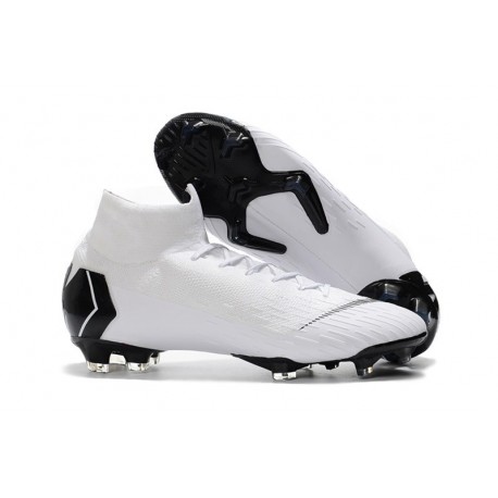 Nike Crampons Football Mercurial Superfly 6 Elite CR7 FG Blanc Noir