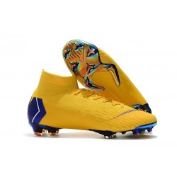 Nike Crampons Football Mercurial Superfly 6 Elite CR7 FG - Jaune Bleu 