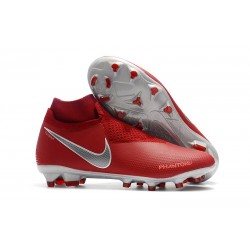 Nike Phantom Vision Elite DF FG Chaussures de Football - Rouge Argent