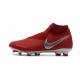 Nike Phantom Vision Elite DF FG Chaussures de Football - Rouge Argent