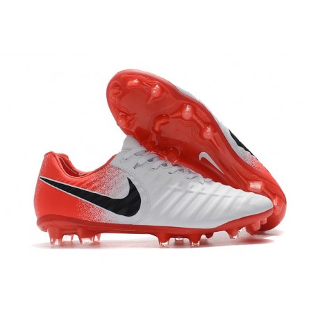 Nike Tiempo Legend 7 FG Crampons de Football Homme - Blanc Rouge