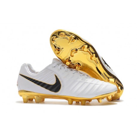 Nike Tiempo Legend 7 FG Crampons de Football Homme - Blanc Or