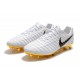 Nike Tiempo Legend 7 FG Crampons de Football Homme - Blanc Or