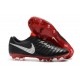 Nike Tiempo Legend 7 FG Crampons de Football Homme - Noir Rouge Argent