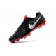 Nike Tiempo Legend 7 FG Crampons de Football Homme - Noir Rouge Argent