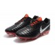 Nike Tiempo Legend 7 FG Crampons de Football Homme - Noir Rouge Argent