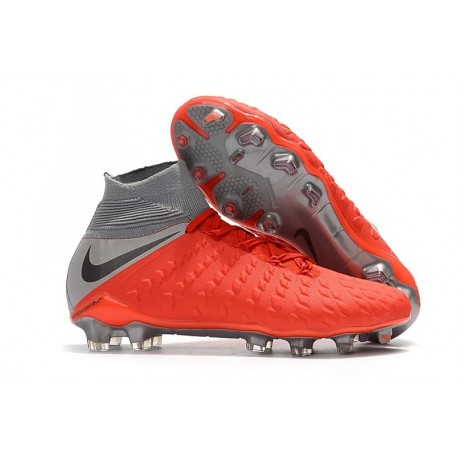 Crampons de Foot Nike HyperVenom Phantom III DF FG - Rouge Argent