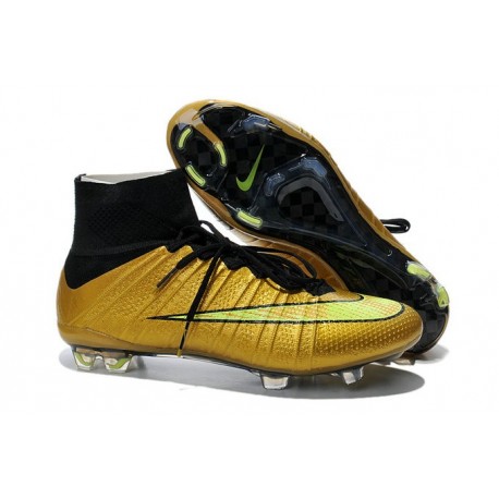 Nike Mercurial Superfly FG Chaussures Football Or Noir