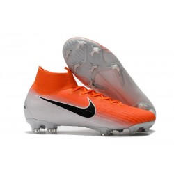 Crampons de Football Nike Mercurial Superfly VI 360 FG - Orange Blanc