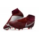 Nike Phantom Vision Elite DF FG Chaussures de Football - Rouge Argent