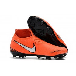 Nike Crampon Phantom VSN Elite DF FG - Orange Noir Argent