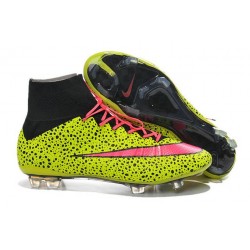 Nike Mercurial Superfly FG Chaussures Football Safari Jaune Rose