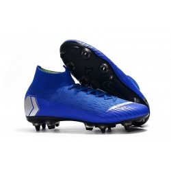 Nike Chaussure Mercurial Superfly VI Elite SG-Pro AC Bleu Argent