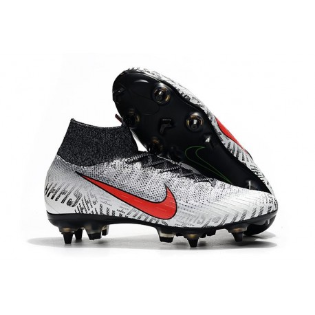 Nike Neymar Mercurial Superfly VI Elite SG-Pro AC Blanc Noir Rouge