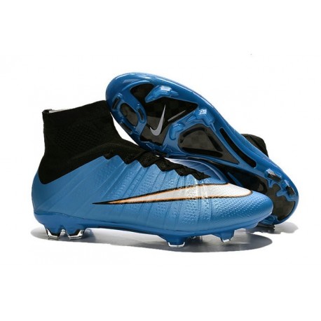 Crampon de Football Nouveaux Ronaldo Nike Mercurial Superfly FG Bleu Blanc