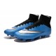 Crampon de Football Nouveaux Ronaldo Nike Mercurial Superfly FG Bleu Blanc