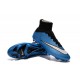 Crampon de Football Nouveaux Ronaldo Nike Mercurial Superfly FG Bleu Blanc