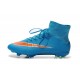 Crampon de Football Nouveaux Ronaldo Nike Mercurial Superfly FG Bleu Orange