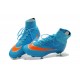 Crampon de Football Nouveaux Ronaldo Nike Mercurial Superfly FG Bleu Orange