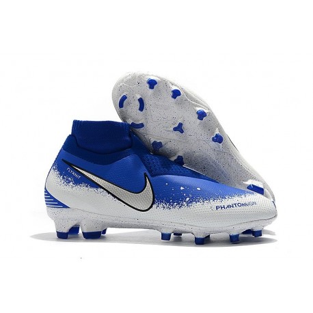 Nike Crampon Phantom VSN Elite DF FG - Bleu Blanc