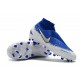 Nike Crampon Phantom VSN Elite DF FG - Bleu Blanc