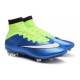 Crampon de Football Nouveaux Ronaldo Nike Mercurial Superfly FG Bleu Volt Blanc