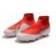 Nike Crampon Phantom VSN Elite DF FG - Rouge Blanc Argent