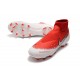 Nike Crampon Phantom VSN Elite DF FG - Rouge Blanc Argent