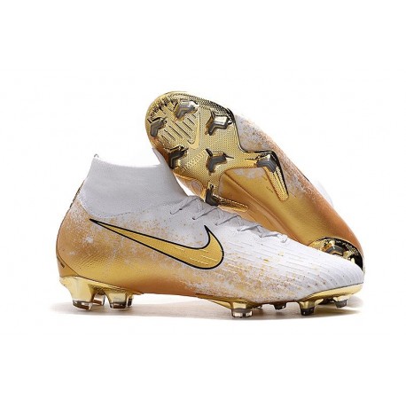 Nike Mercurial Superfly 6 Elite FG Crampons de Foot - Blanc Or