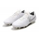 Nike Crampons Nouvelles Tiempo Legend VIII Elite FG Blanc Chrome Platine