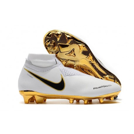 Nike Phantom Vision Elite DF FG Chaussures de Football - Blanc Or