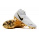 Nike Phantom Vision Elite DF FG Chaussures de Football - Blanc Or