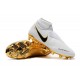 Nike Phantom Vision Elite DF FG Chaussures de Football - Blanc Or