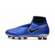 Nike Phantom Vision Elite DF FG Chaussures de Football - Bleu Noir Argent